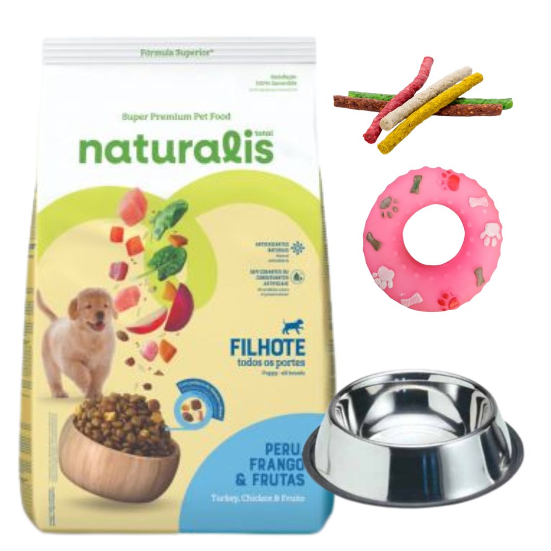 Naturalis Perros Cachorros Pollo/Pavo/Frutas 15kg + Regalos