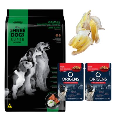 Three Dogs SP Perros Adultos Med/Gde 17kg + Regalo