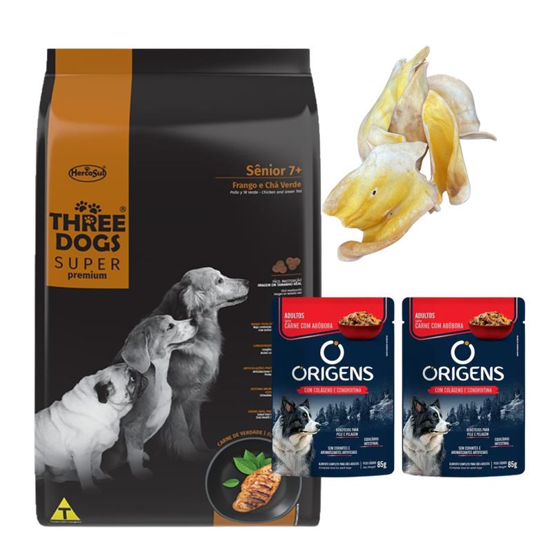Three Dogs SP Perros Senior Med/Gde 17kg + Regalo
