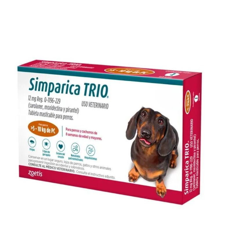 Simparica TRIO 5a10kg CAJA x 3 un.