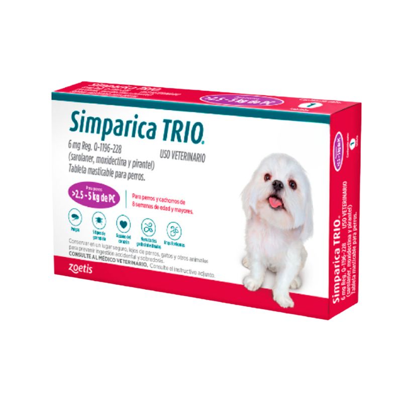Simparica TRIO 2.5a5kg  CAJA x 3 un.