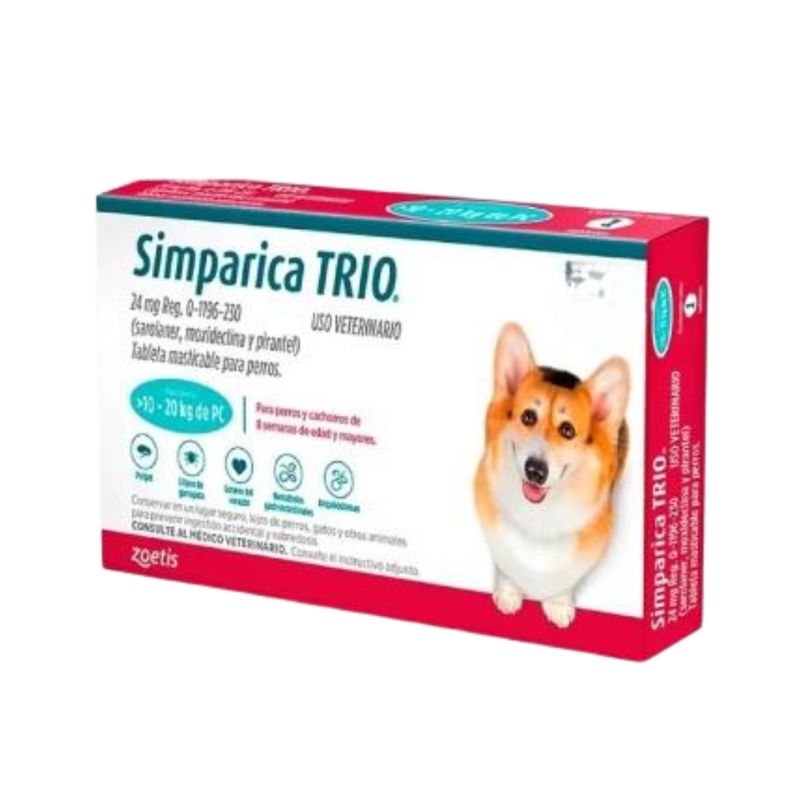 Simparica TRIO 10a20kg CAJA 3 un.