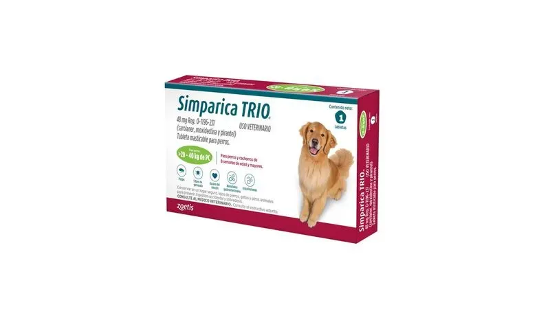 Simparica TRIO 20a40kg CAJA 3 un.