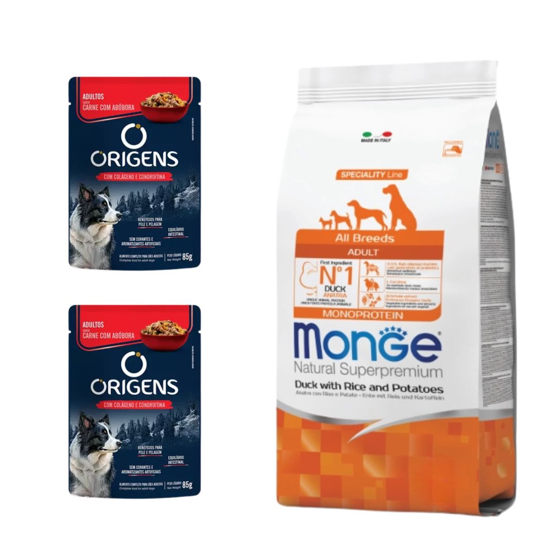 Monge Perro Adulto Pato 12kg + Regalos