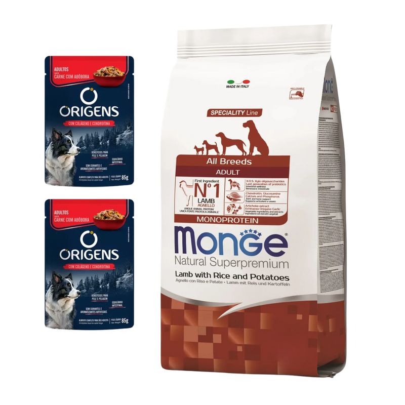 Monge Perro Adulto Cordero 12kg + Regalos