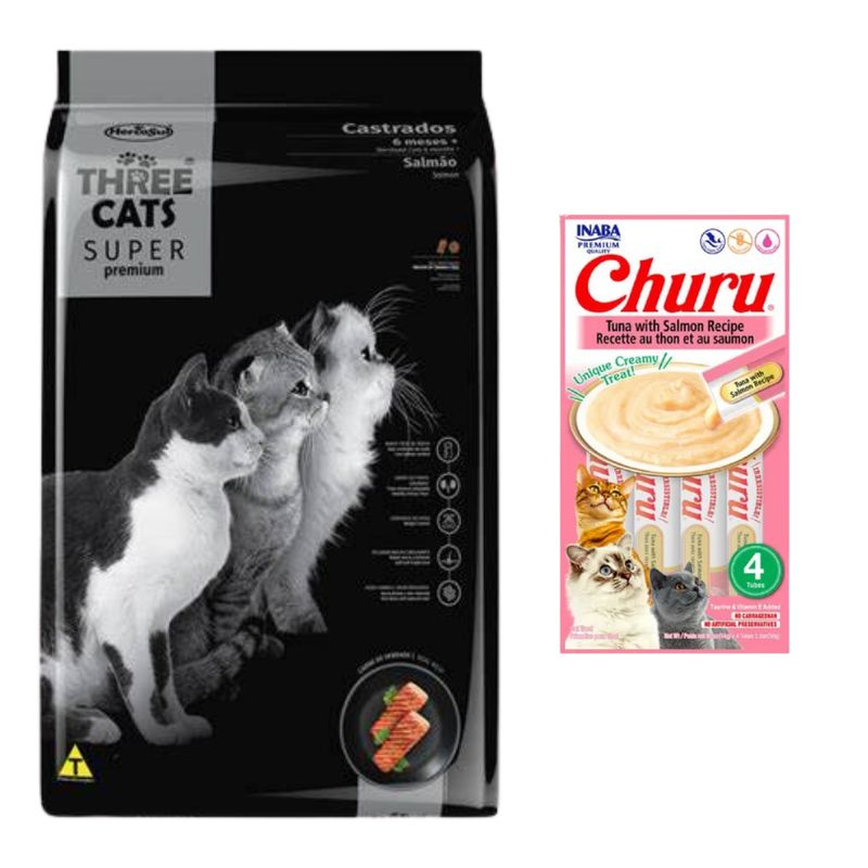 Three Cats SP Gato Castrado Salmon 15kg + Regalos