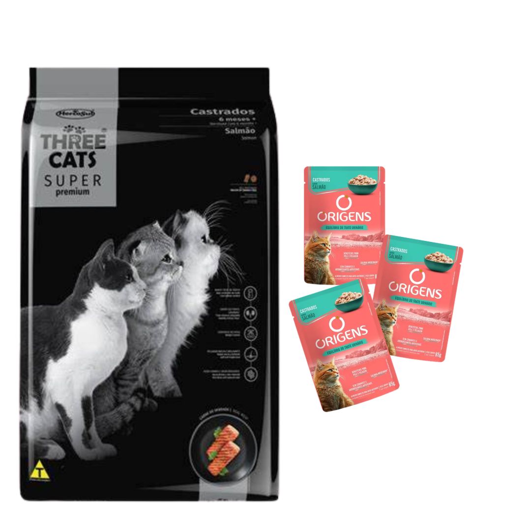 Three Cats SP Gato Castrado Salmon 15kg + Regalos