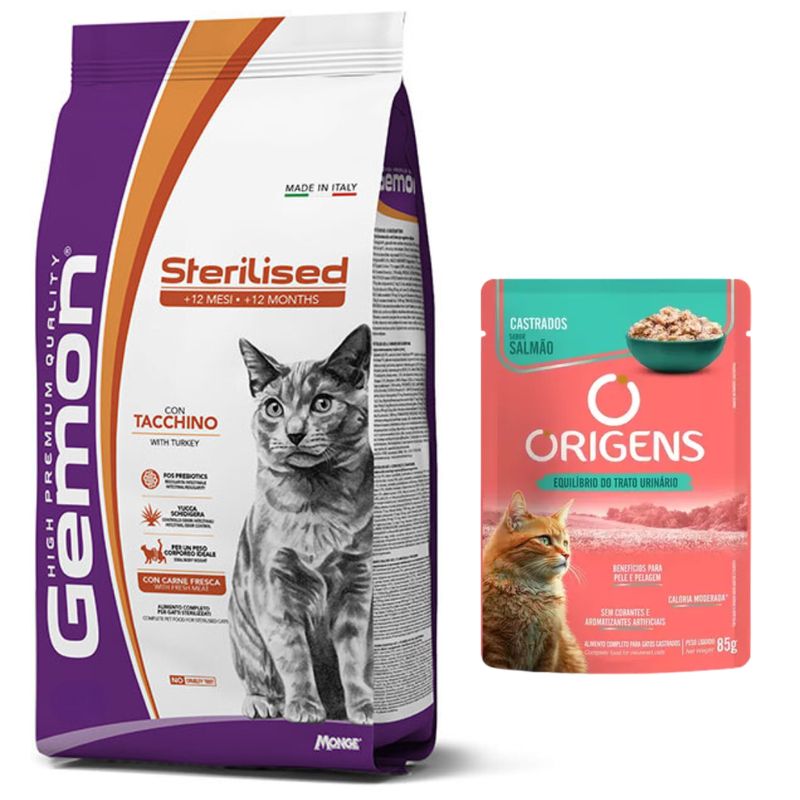 Gemon Gato Castrado Pavo 7kg + Regalo