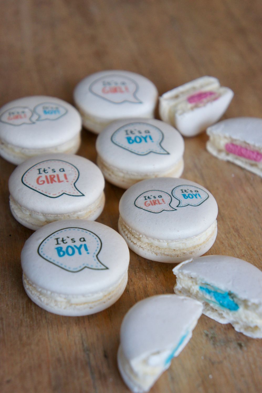 Gender reveal macarons