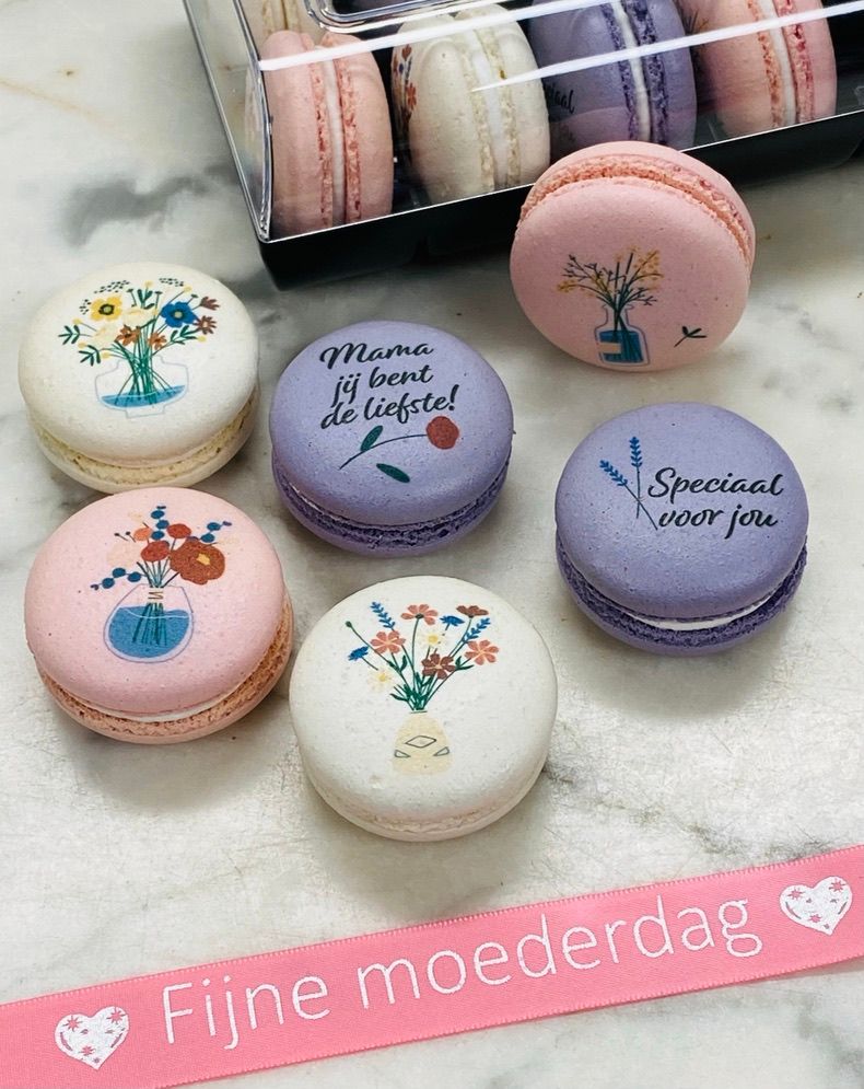 Moederdag macarons 6 & 12 stuks