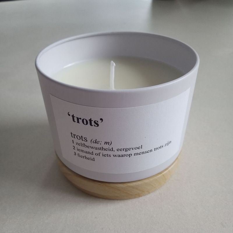 Kaarsenblikje "Trots"