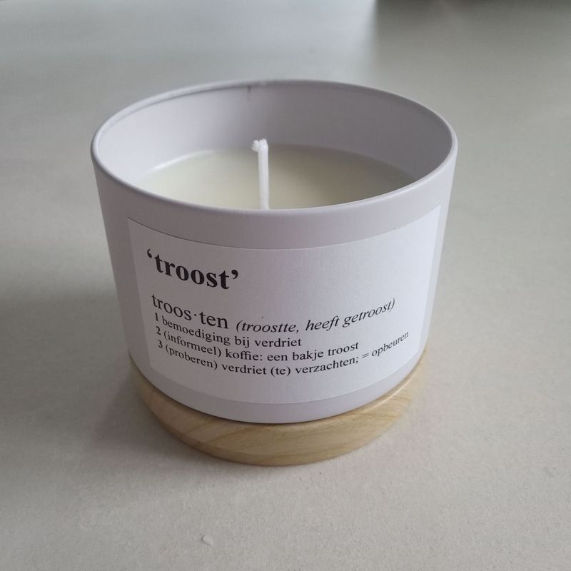 Kaarsenblikje "Troost"