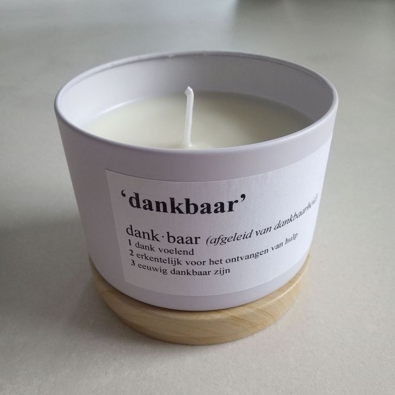Kaarsenblikje "Dankbaar"