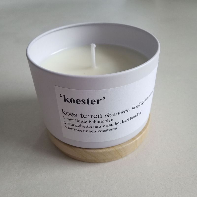 Kaarsenblikje "Koester"