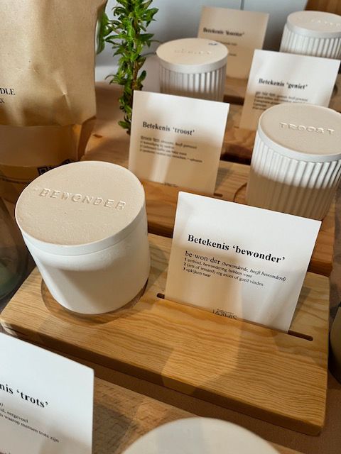 Kaarsje - Bewonder (glad of geribbeld potje) + kaartje