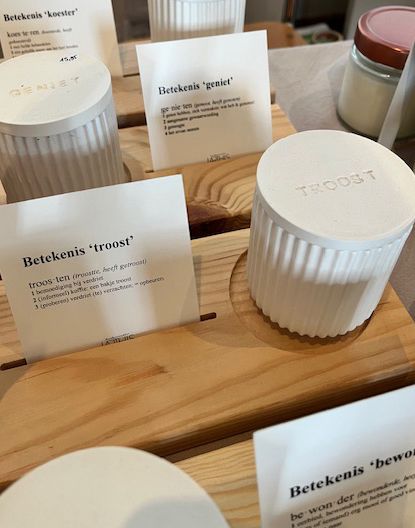 Kaarsje - Troost (geribbeld of glad potje) + kaartje