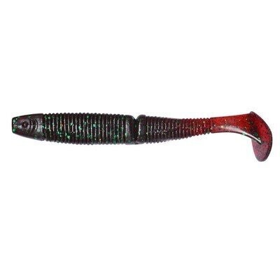 Paddle Tail Swimbait 5.5 - Dark Green / Red Tail