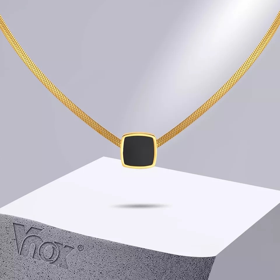 Vnox Flat Snake Chain Necklaces