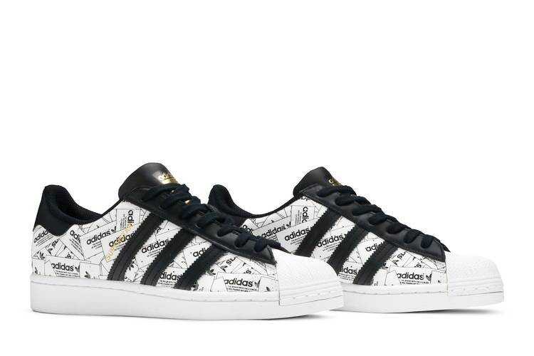Adidas Superstar reflective label collage white/black
