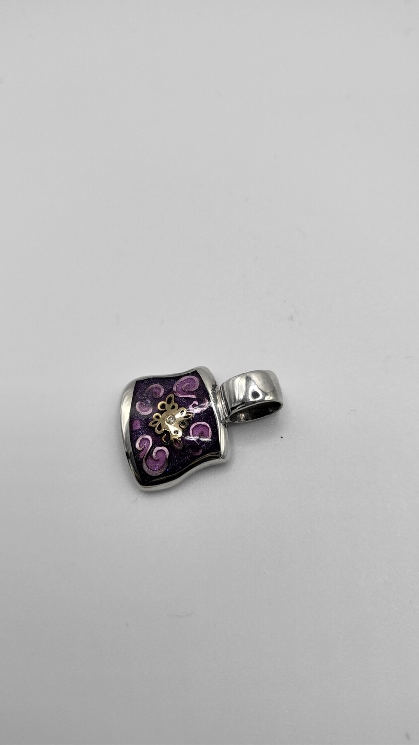 Silber Keramik Anhänger Floral