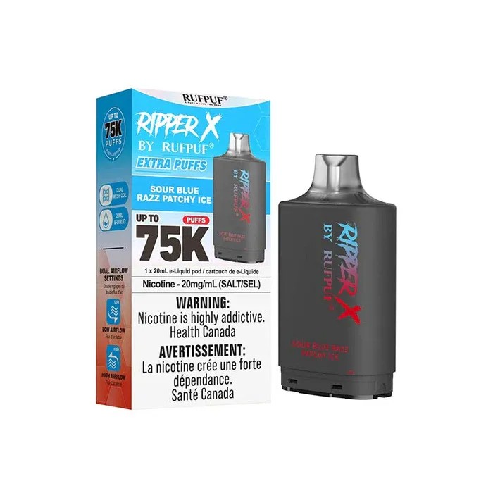 Ripper X 75k Sour Blue Razz Patchy Ice