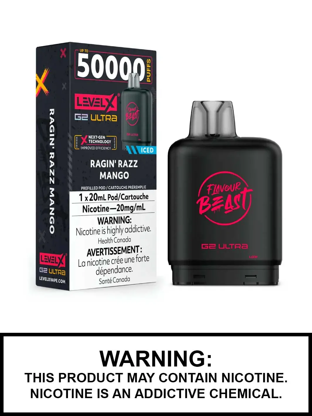 Flavour Beast 50k Pods Ragin Razz Mango