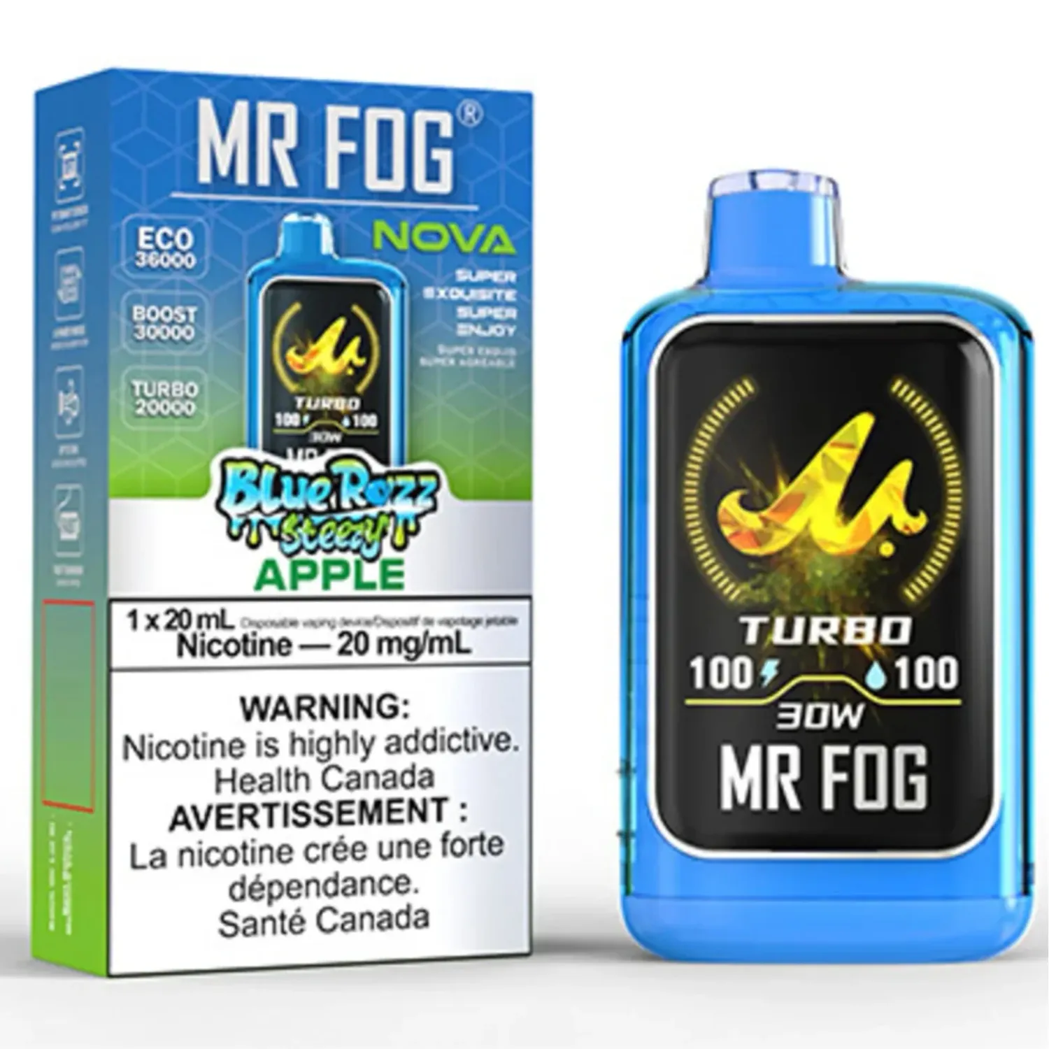 Mr Fog Blue Razz Stezzy Apple  36k