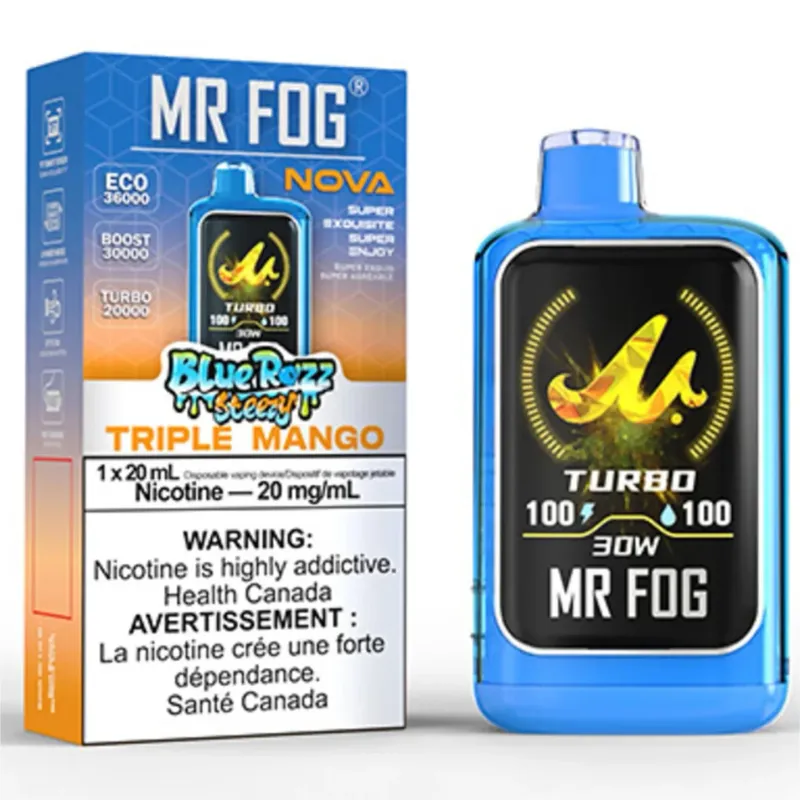 Mr Fog Blue Razz Stezzy Tripple Mango 36k