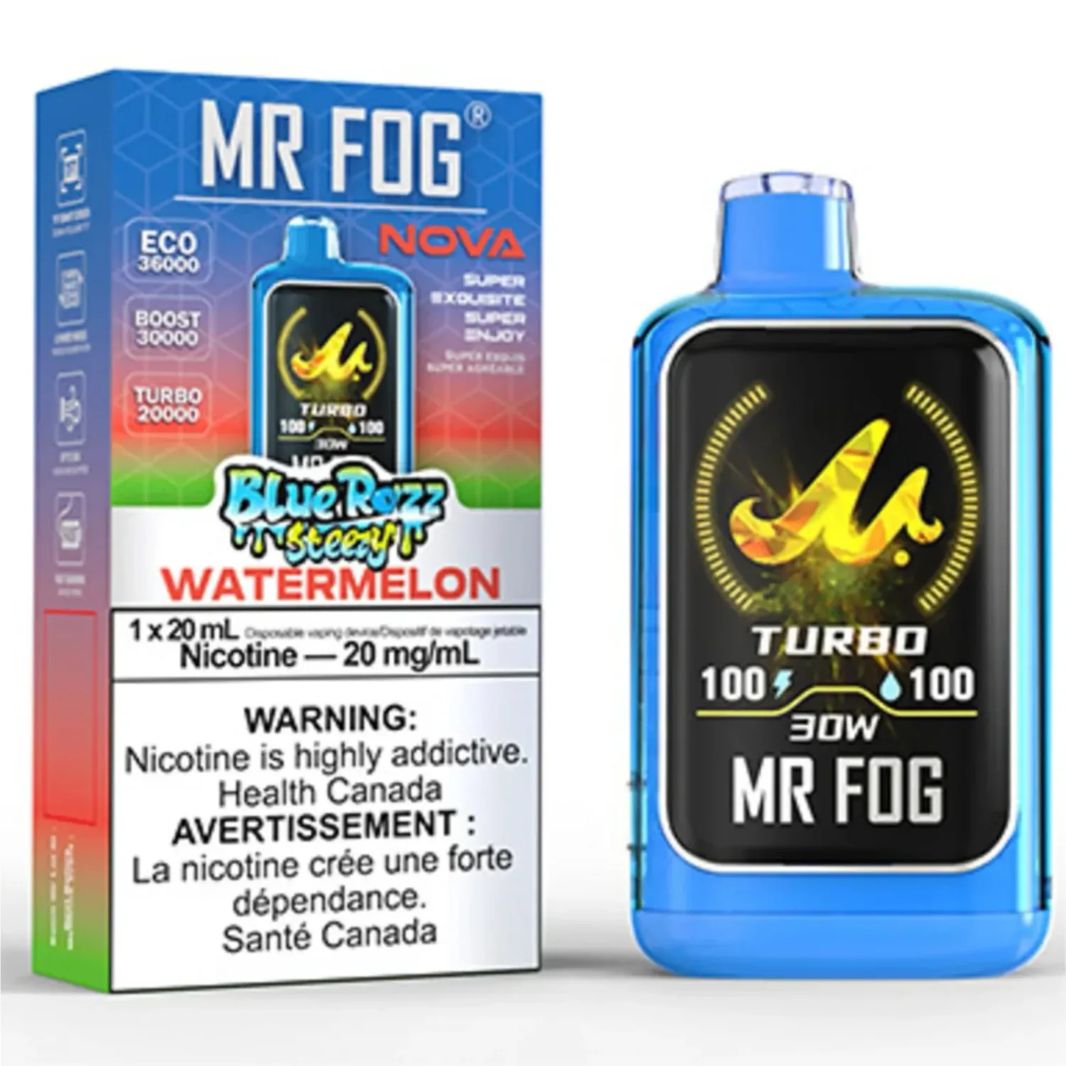 Mr Fog Blue Razz Stezzy Watermelon 36k