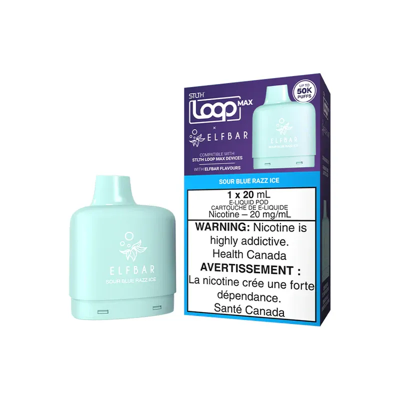 STLTH Loop Max Elf Bar 50k Sour Blue Razz Ice Comes With Battery