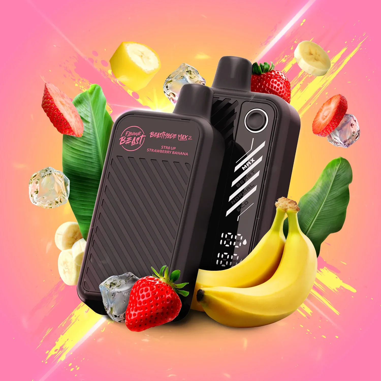 Flavour Beast Mode Max 2 Str8 Up Strawberry Banana 50k (BC/SK/NL/NS)