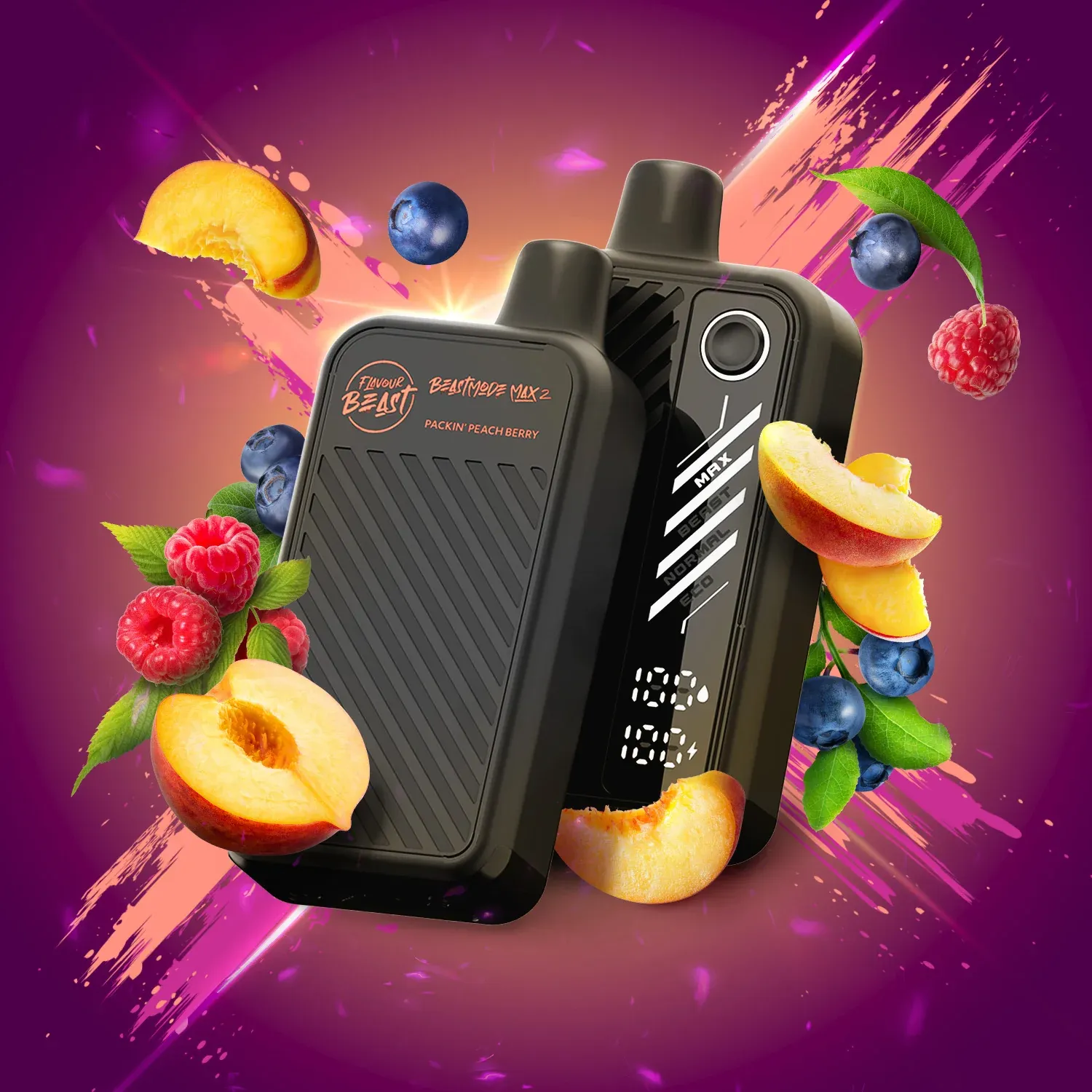 Flavour Beast Mode Max 2 Packin' Peach Berry  50k (BC/SK/NL/NS)