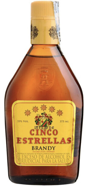 Brandy cinco estrellas 375ml