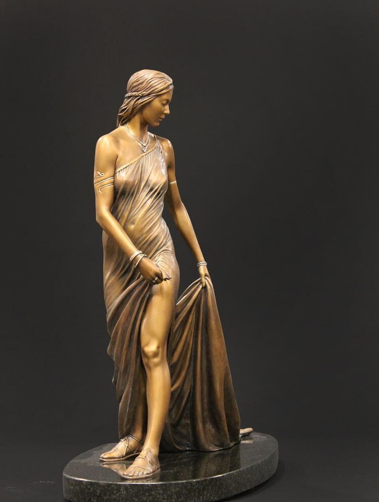 Bronze Feminine Sculpture/ Handmade Rare Find Sculpture