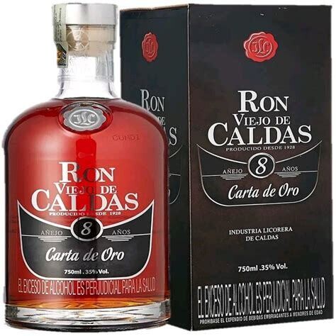 Ron viejo de Caldas carta de oro