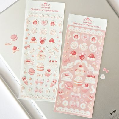 Strawberry Wipped Cream Sticker Sheet