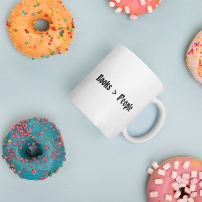 Books &gt; People White glossy mug