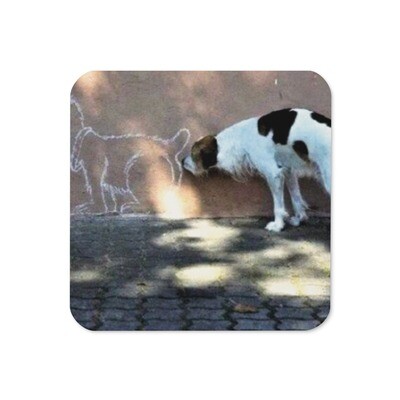 Dog Greetings Cork-back coaster