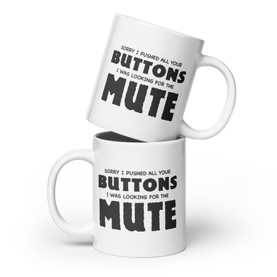 Mute Button White glossy mug