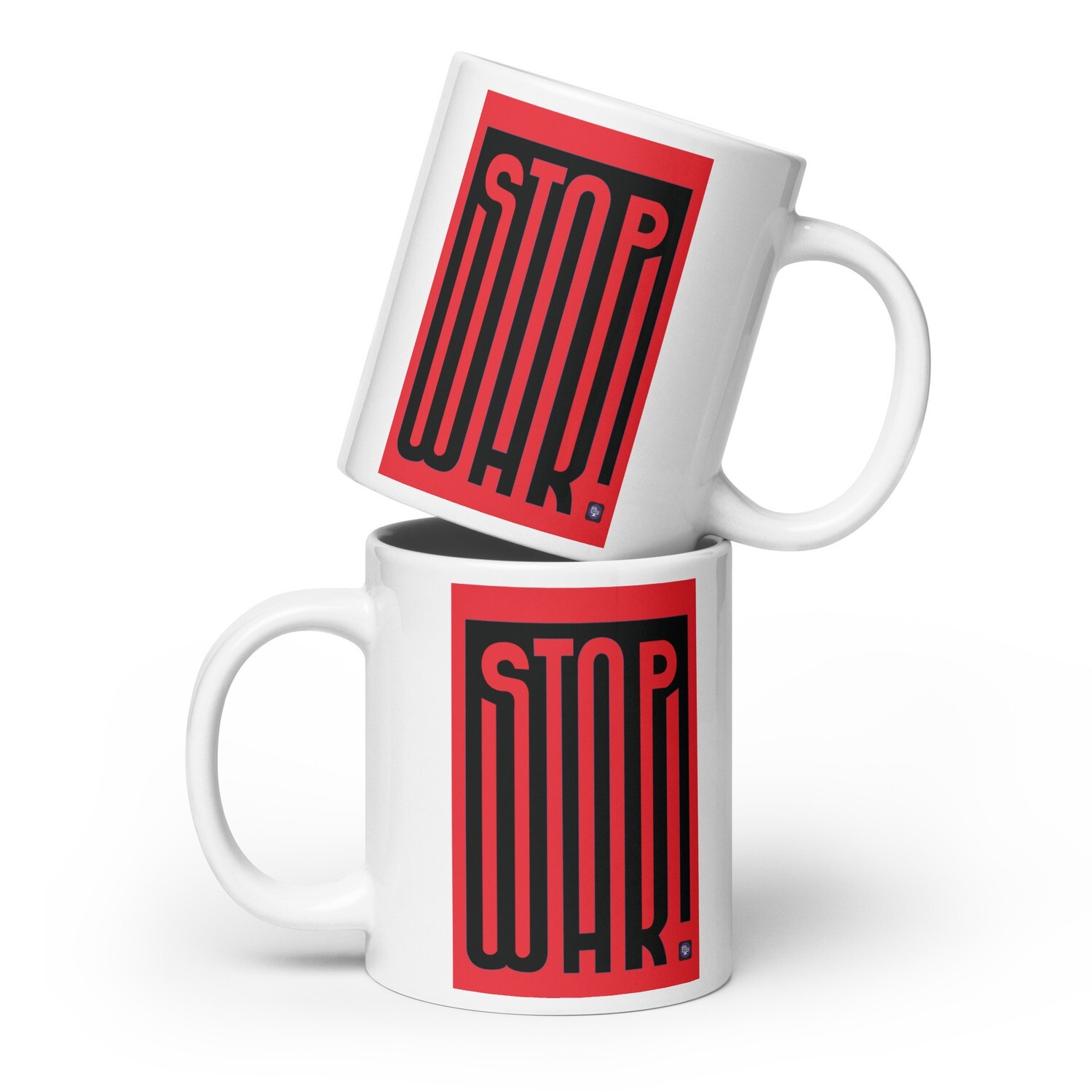 StopWarWhite glossy mug