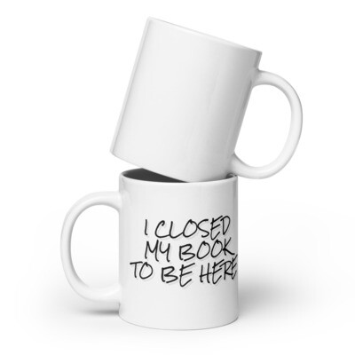 Closed Book White glossy mug (R)