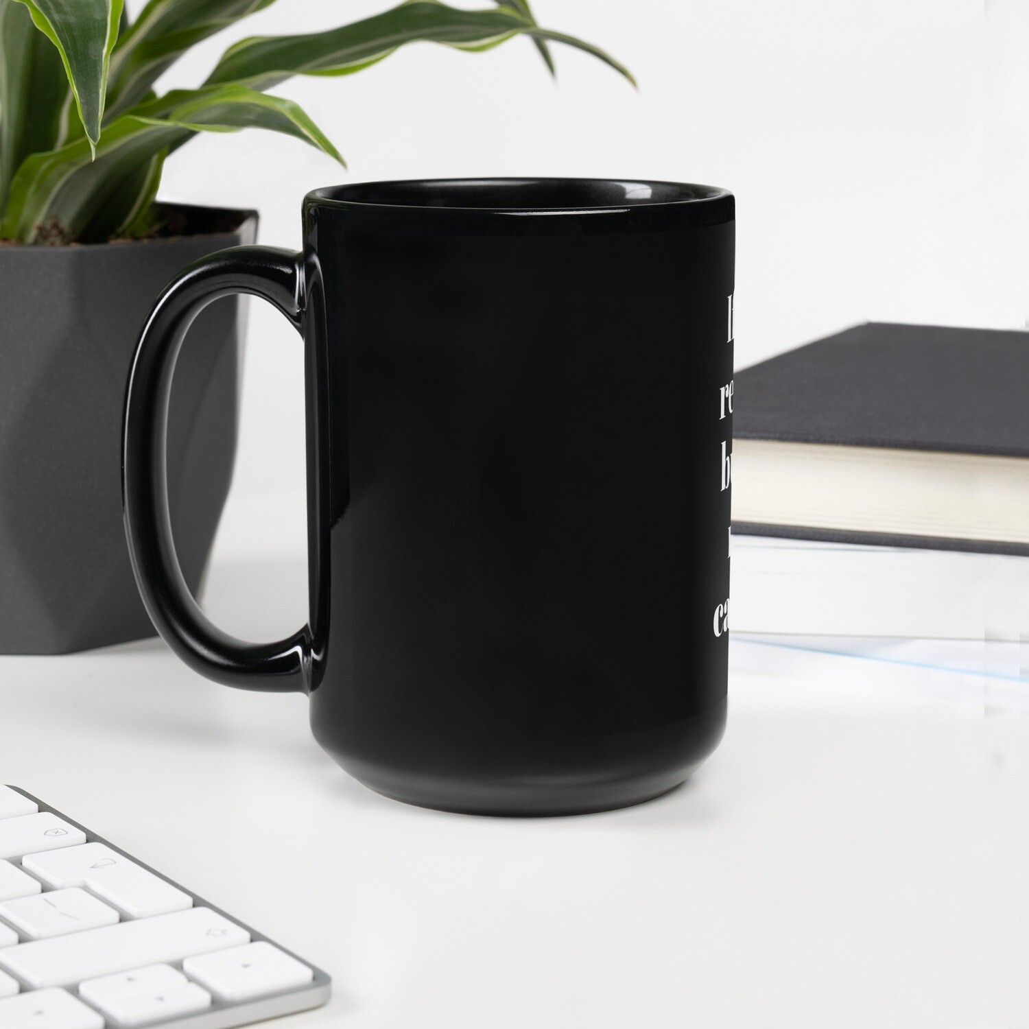 Reading Calories Black Glossy Mug