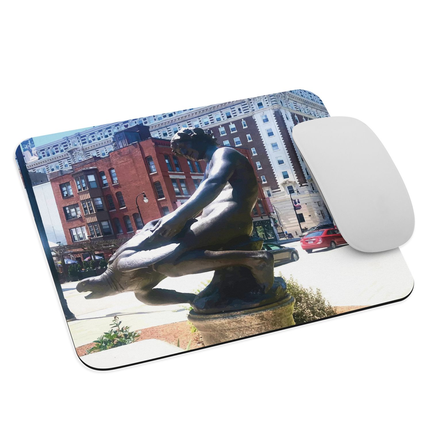 Turtle Boy Statue Mouse pad
