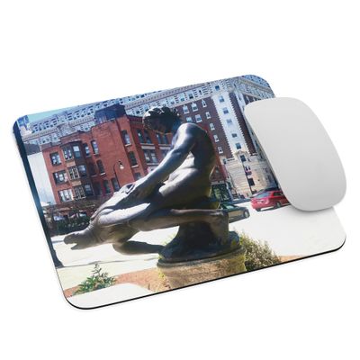 Turtle Boy Statue Mouse pad