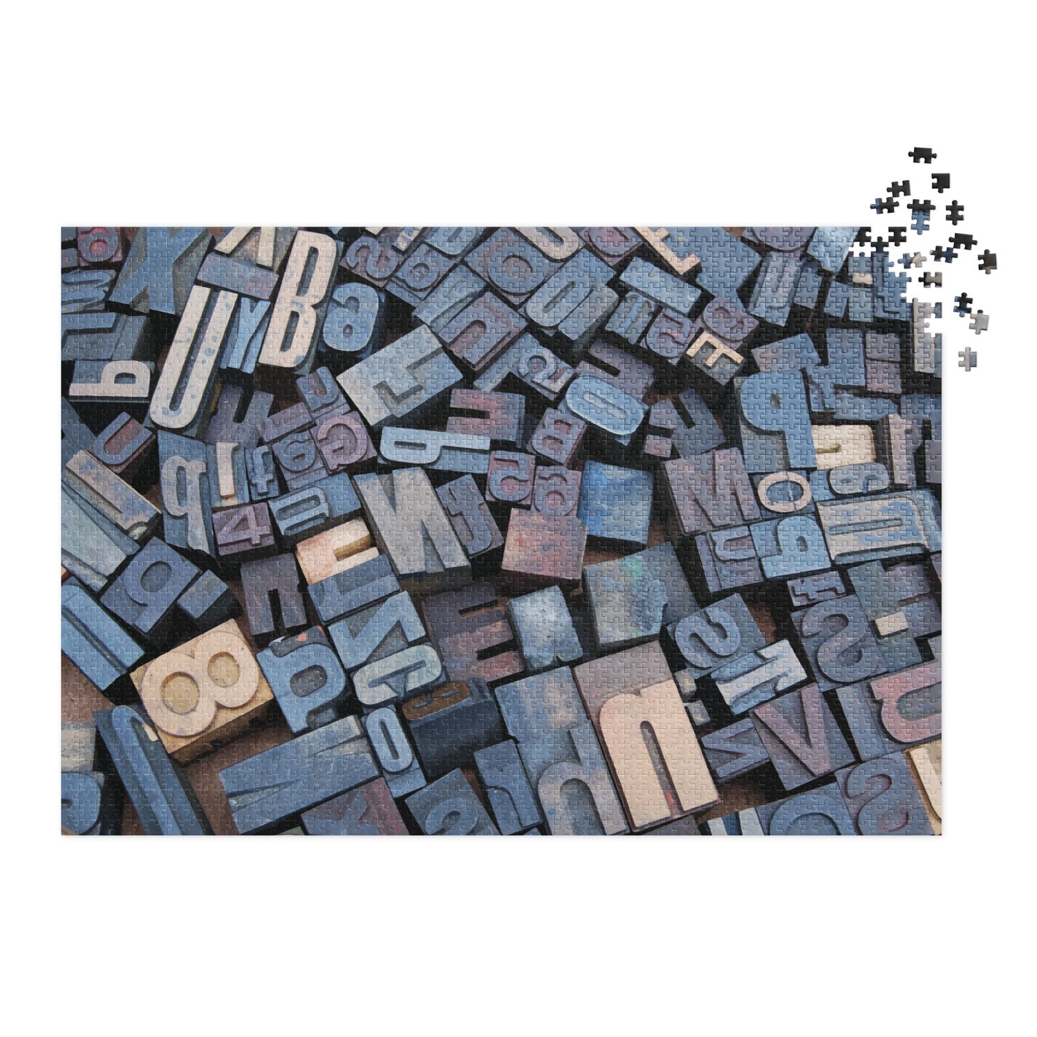 Mind Your Ps and Qs Jigsaw puzzle with tin