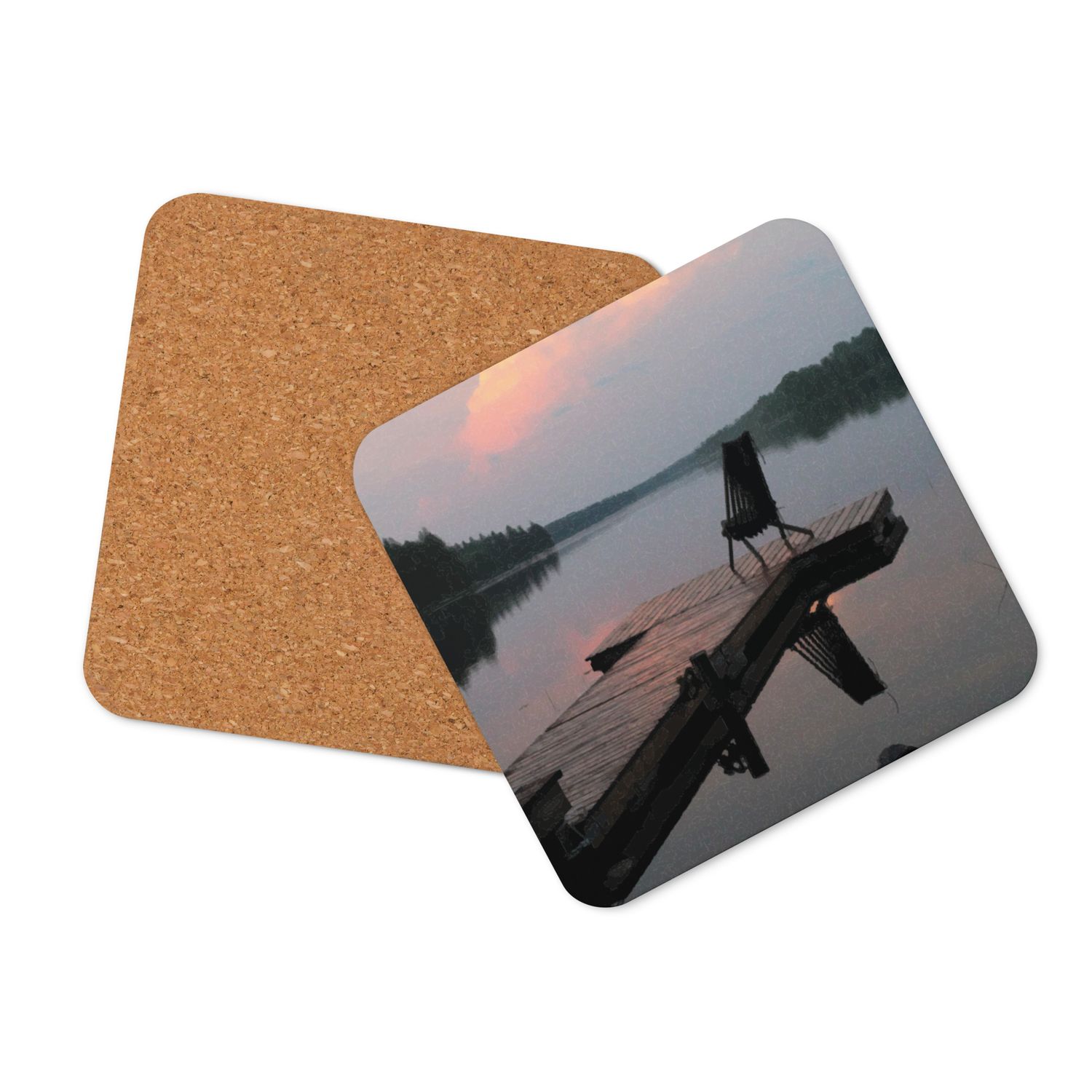 Sunset Dock Cork-back coaster
