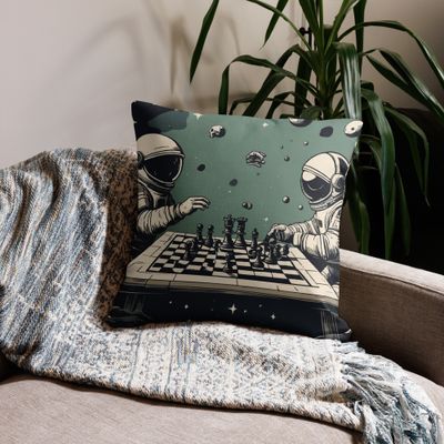 Astronaut Chess Premium Pillow