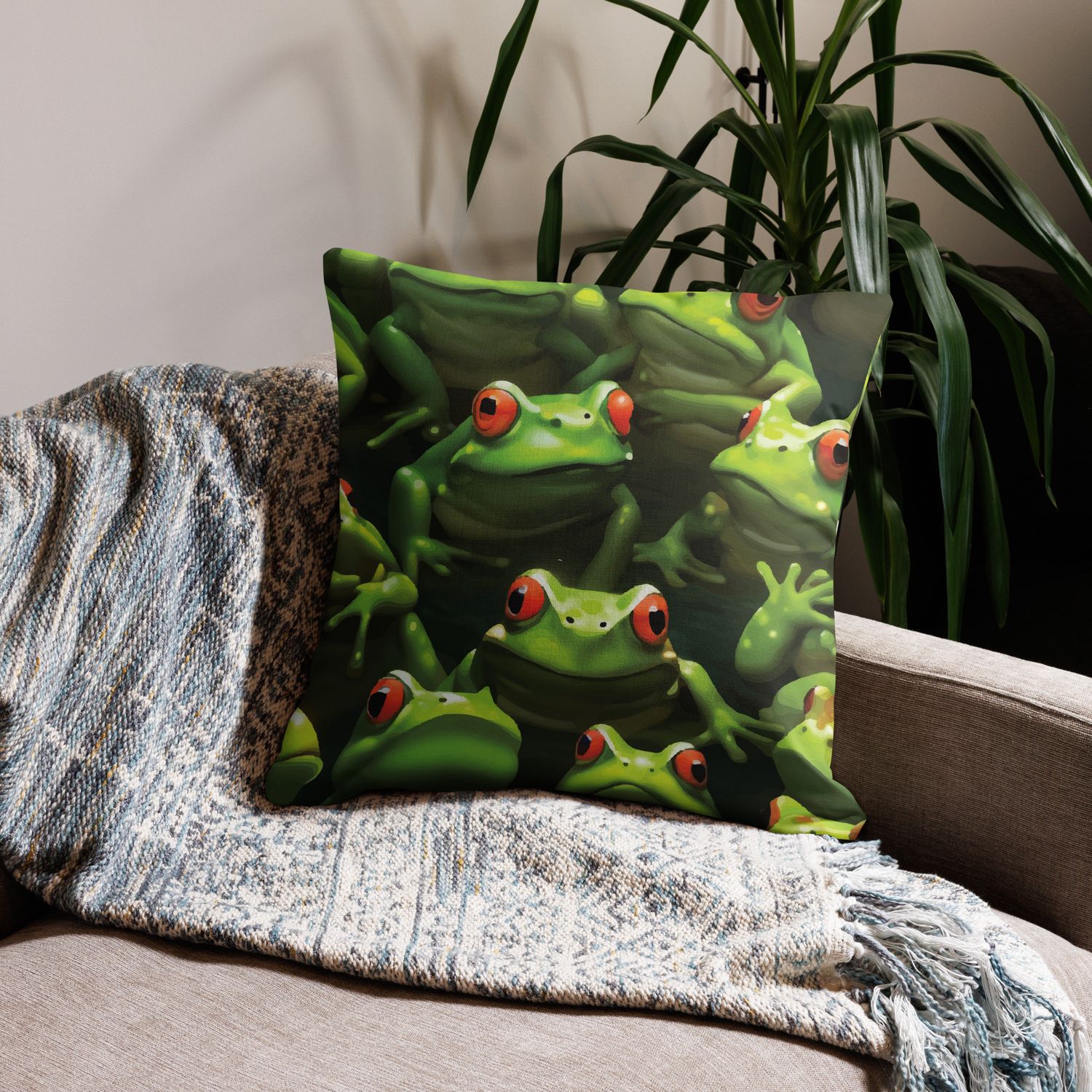 Tree Frogs Premium Pillow