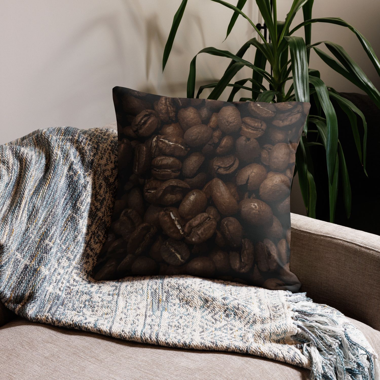 Coffee Beans Premium Pillow