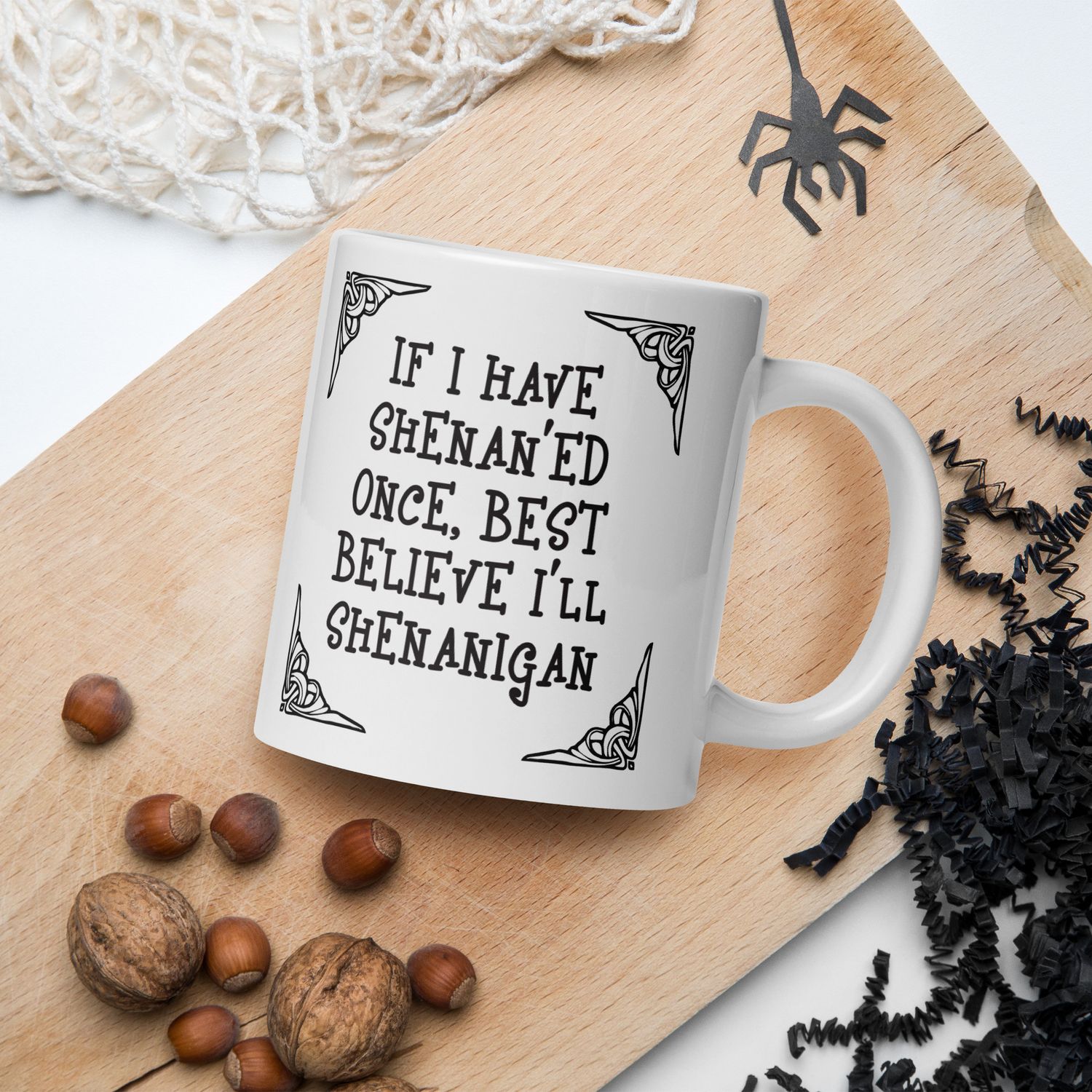 White glossy mug